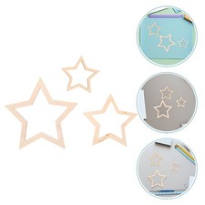 36 Pcs Wooden Star Craft Hoops