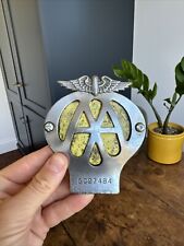 Vintage Chrome / Enamel AA Car Badge Number ref. 5C27484 Motoring With Fittings