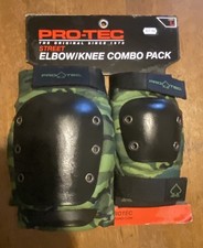 Pro-Tec Street Padset Knee/Elbow Combo Pad Set Black Open Back Camo Large