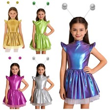Kids Girls Alien Costume Robot