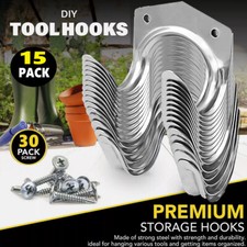 15 pcs Tool Hanger Hooks Set Storage Hooks Wall Hooks for Garage Shed Workshop