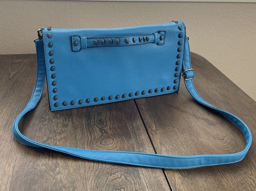 Leather studded purse - leather,