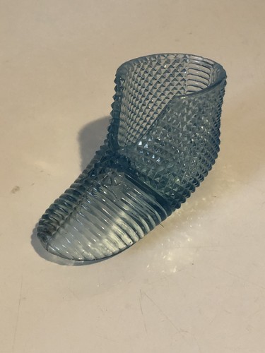 Fenton glass blue baby slipper - baby,
