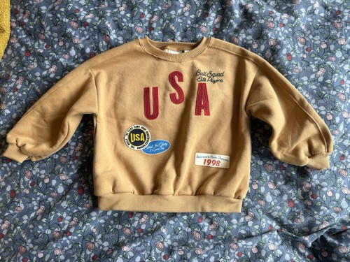 Zara boys brown usa jumper - zara,