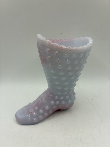 Fenton glass boot - glass, burmese