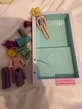 Polly Pocket Swimming Pool,doll And Clothes Bundle