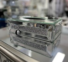 SLIGHT DEFECT Sparkly mirror tissue box cover, sparkly crystal effect tissue box