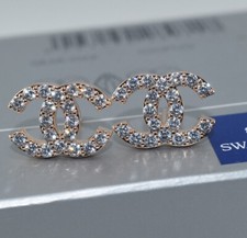 White / Rose Gold Filled made with Swarovski Crystal Earring or Necklace