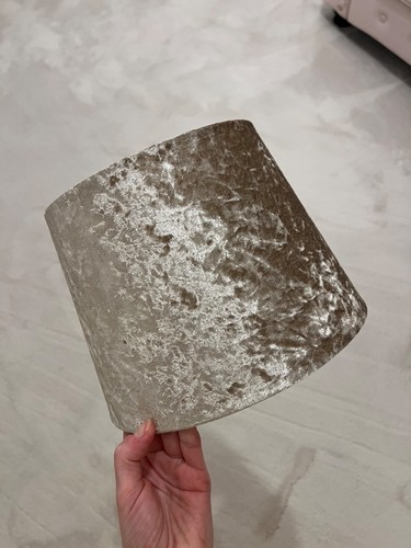 Beige velvet lamp shade - beige,