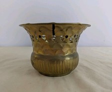 Vintage Brass Planter Plant Pot Indoor Antique Jardiniere Round Small (10cm)