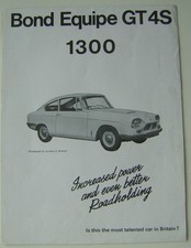 Bond Equipe GT4S 1300 Original UK Sales Brochure Circa 1968