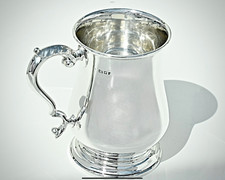 Superb Solid Sterling Silver Pint Tankard By Barnard Family London 1924 : 358.6g