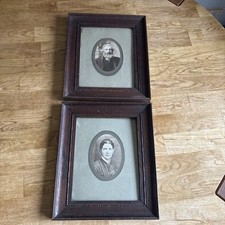 Very Old Antique Wood Oak Picture Frames a pair 27 x 32 cm art deco style 