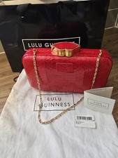 LULU GUINNESS RED SNAKESKIN