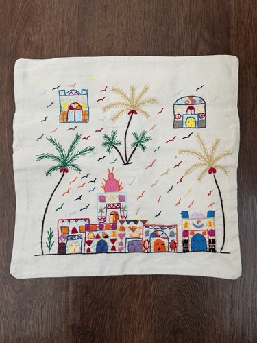 Embroidered cushion cover