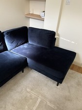 Corner L-shape Blue  sofa cover velvet. Very Good Condition. Comfy And Relaxing