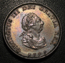 OLD COLONIAL COINS 1799 TONED
