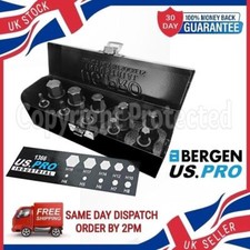 10PC 1/2" DRIVE INDUSTRIAL IMPACT HEX BIT SOCKET SET 4-19MM METAL CASE ALLEN KEY