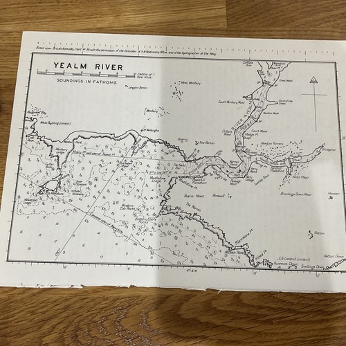 Vintage sea chart nautical - /,