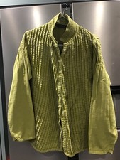 Yacco Maricard Jacket Blouse Shirt Pistachio Green Pin Tuck Pleats Size 2