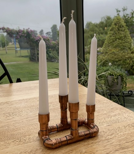Handmade copper candle - copper,