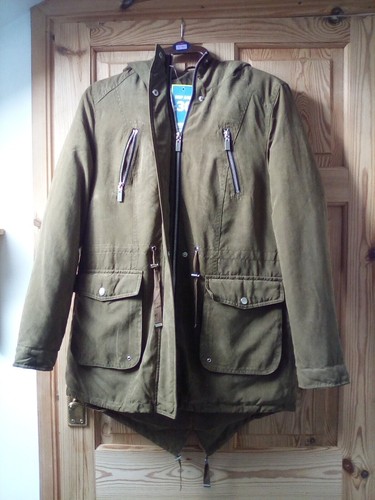 Ladies hooded parka - hooded, khaki