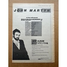 JOHN MARTYN 1981 TOUR POSTER SIZED original music press advert from 1981 with to
