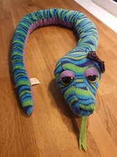 Wild Republic Long Purple Blue Green Snake 130cm Plush Soft Toy Excellent Cond