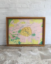 Vintage Double Sided French School Map - Paris & Languedoc