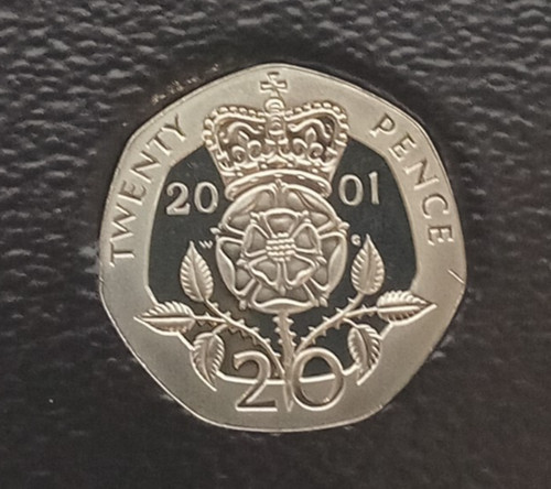 2001 proof 20p - proof, rose