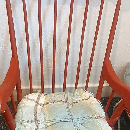 Red antique spindle back - red, spindle-back