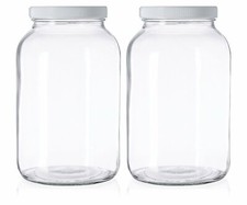 2 Pack - 1 Gallon Mason Jar - Glass Jar Wide Mouth with Airtight Lids
