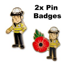 Female Traffic Cop Officer Roads Policing Black Rat Police Poppy Badge