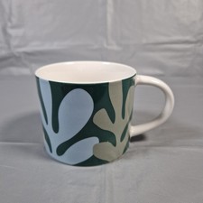 John Lewis Coffee Cup Abstract Trees Green/Blue 9 X 7.5cm Tea Mug Floral Nature