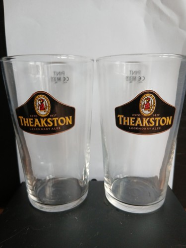 Theakstons pint glasses 2 - glasses,