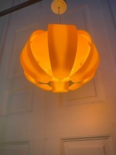 Original 1960s 70s Orange 'Lotus Flower' Perspex Ceiling Pendant Light Shade.