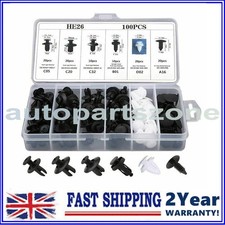 100Pcs Car Body Push Pin Rivet Fastener Trim Moulding Assortment Plastic Clips