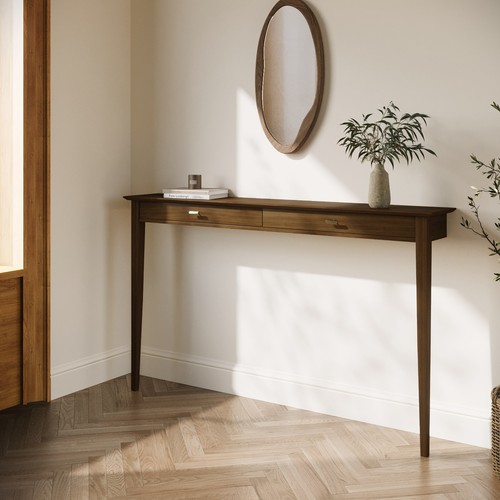 Large walnut console table - large,