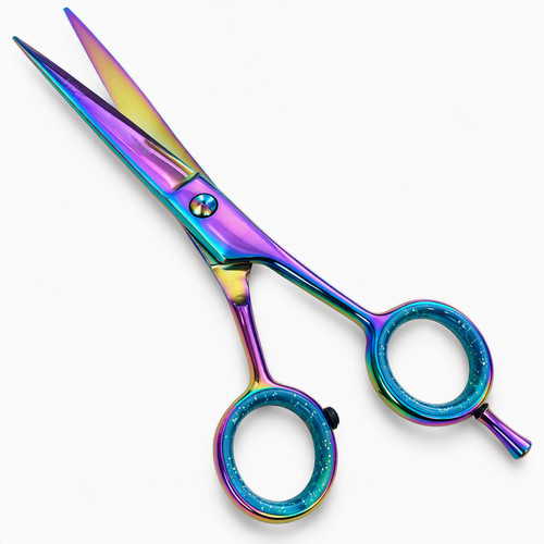 Rainbow hairdressing scissors - hairdressing,