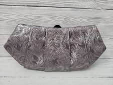 Coast Silver Metallic Jacquard Clutch Bag With Chain Strap. PWM