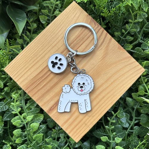 Bichon frise dog gift keyring - bichon,