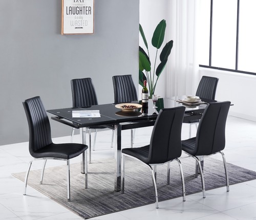 Black glass extending chrome - glass,