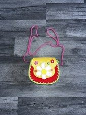 Felt Flower Heart Shoulder Bag Multicolour Yellow Pink Sweet Mini Girls Fun Gift