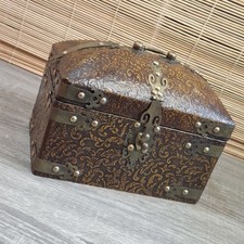 Wood & Brass Look Tea Caddy