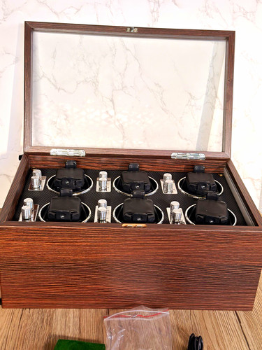 Wood watch winder display - watch, box
