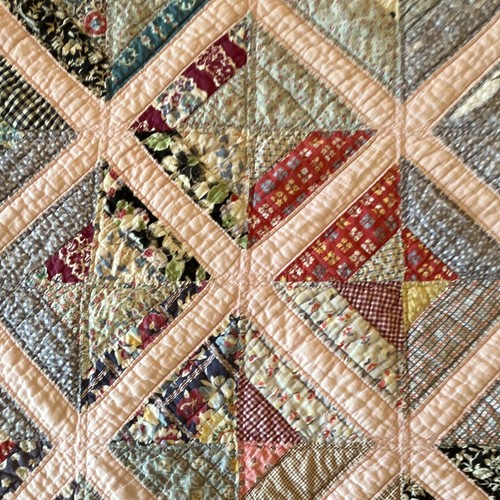 Antique hand quilted scrap - antique,