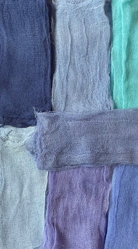 Hand dyed gauze fabric - gauze.,