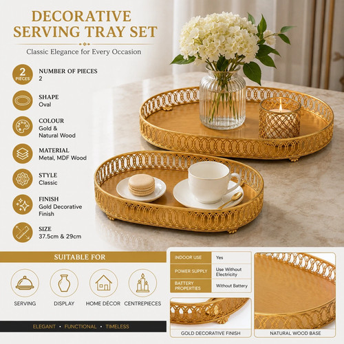 Piece oval gold decorative - 2,
