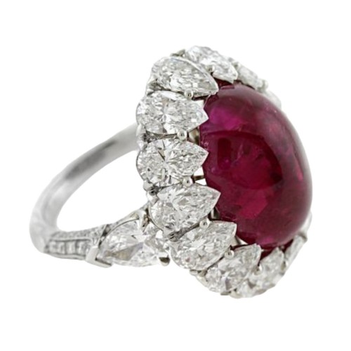 Lab ruby cabochon statement - lab,