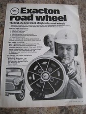 EXACTON ROAD WHEEL NEW BREED OF ALLOY ROAD WHEELS 1970 ADVERT A4 FILE 44